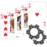 Fichas e cartas para jogar póquer