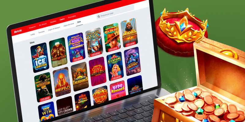 Página das Slots do Betclic Casino no ecrã do computador portátil