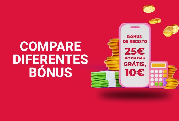 Bónus de registo: 25€, rodadas grátis e 10€, com moedas e dinheiro ao redor