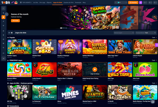 1xBit Casino Lobby