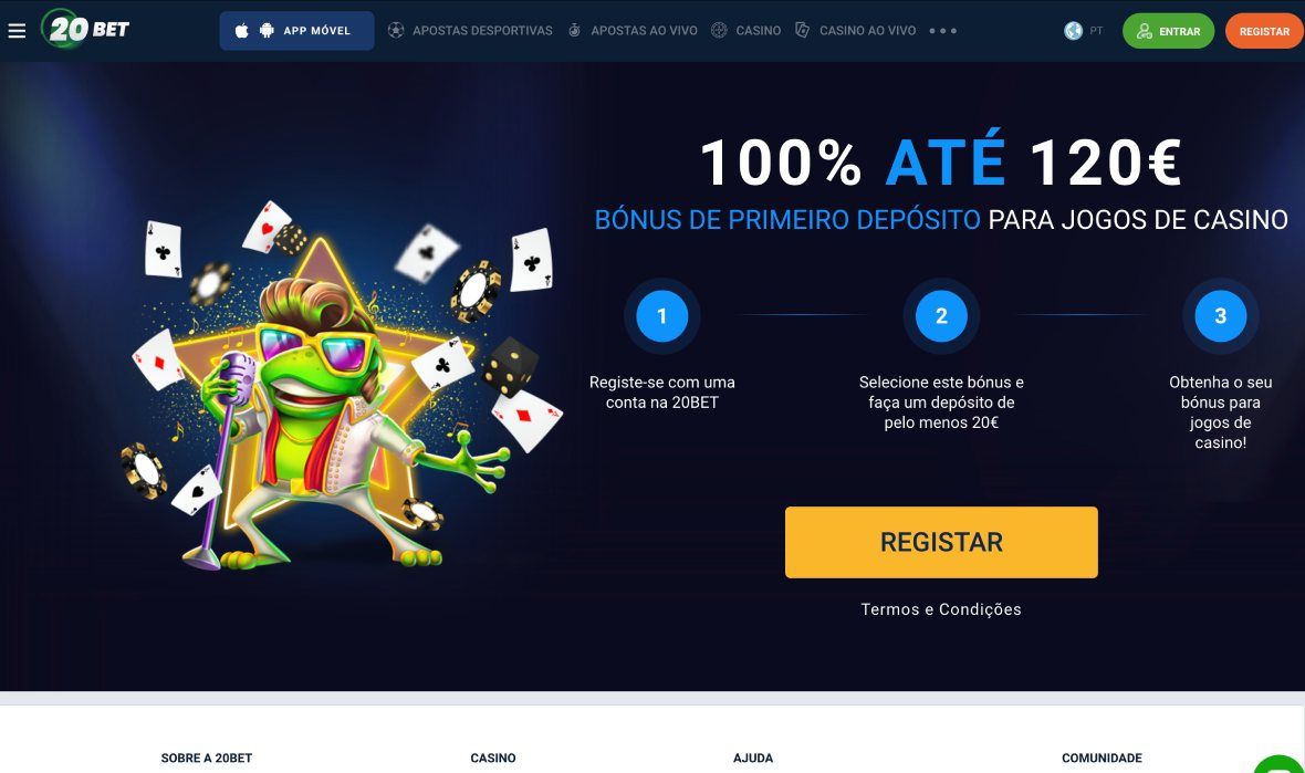 Página principal do 20Bet casino