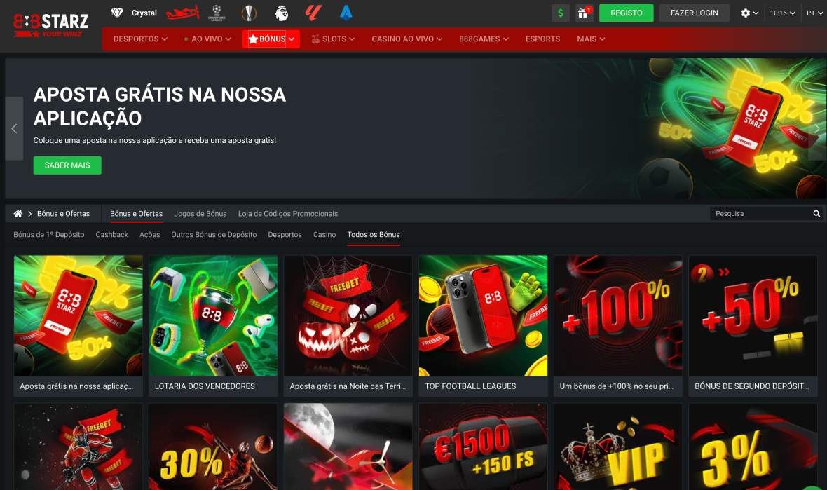 Página de bónus do 888Starz casino 