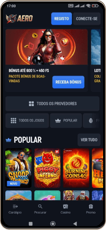 Versão móvel do casino Aerobet