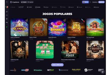 Página de jogos e caça-níqueis do site Crypto Leo Casino