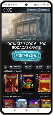 Versão móvel do casino Godz