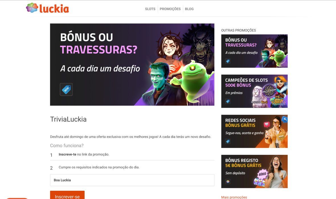 Oferta exclusiva do Luckia casino