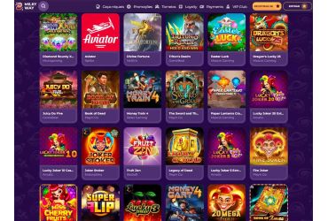 Página de jogos e caça-níqueis do site Milkyway Casino