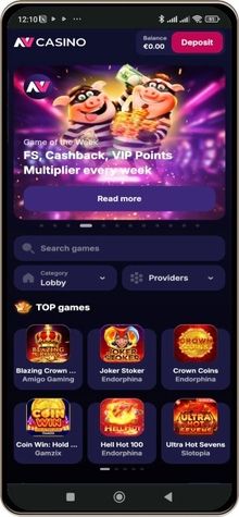 Versão móvel do casino NV