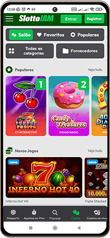 Versão móvel do casino SlottoJam