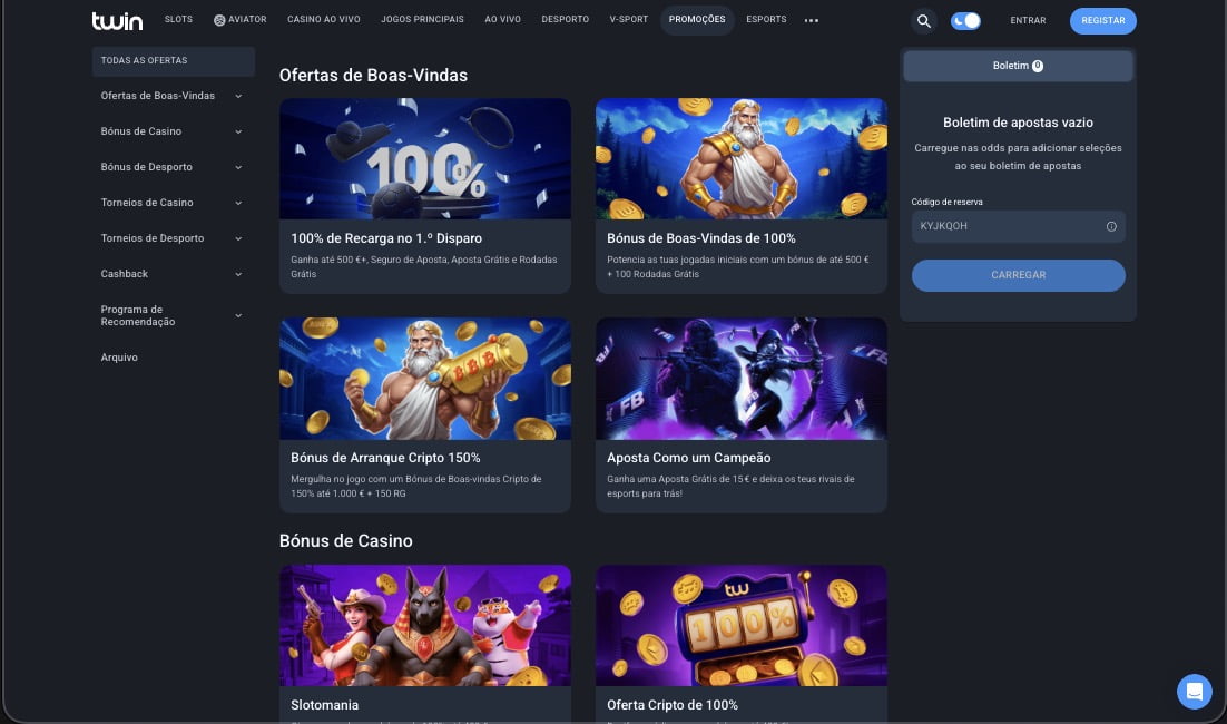Twin Casino Promoções