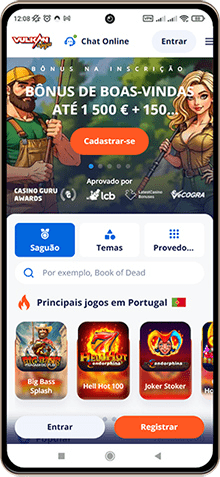 Versão móvel do casino Vulkan Vegas