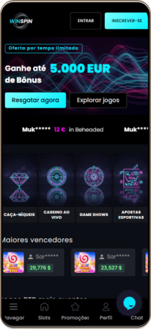 Versão móvel do casino Winspin