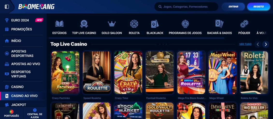 Captura de ecrã do processo de registo no Boomerang-Bet Casino - passo 1