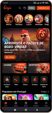Versão móvel do casino Ginja