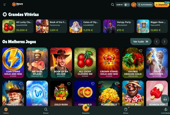 Honeybetz Casino Lobby