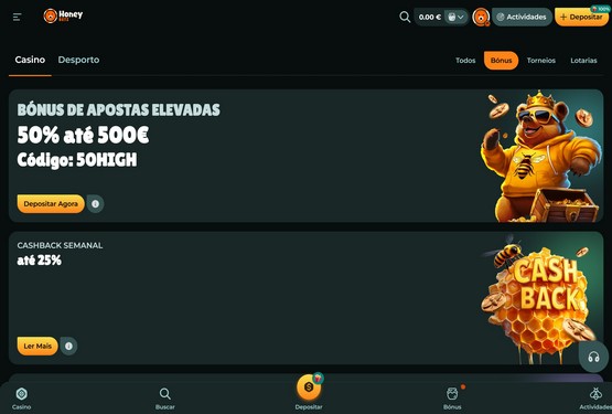 Honeybetz Casino Promoções