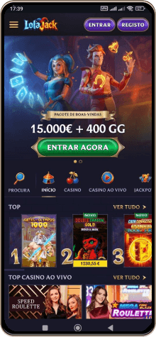 Versão móvel do casino LolaJack