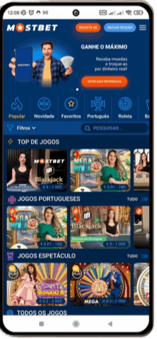 Versão móvel do casino Mostbet