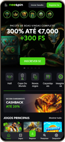 Versão móvel do casino Neospin