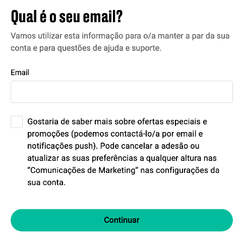 Finalize o registo