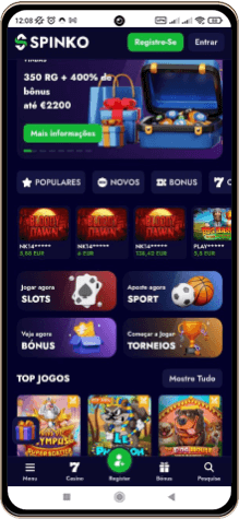 Versão móvel do casino Spinko