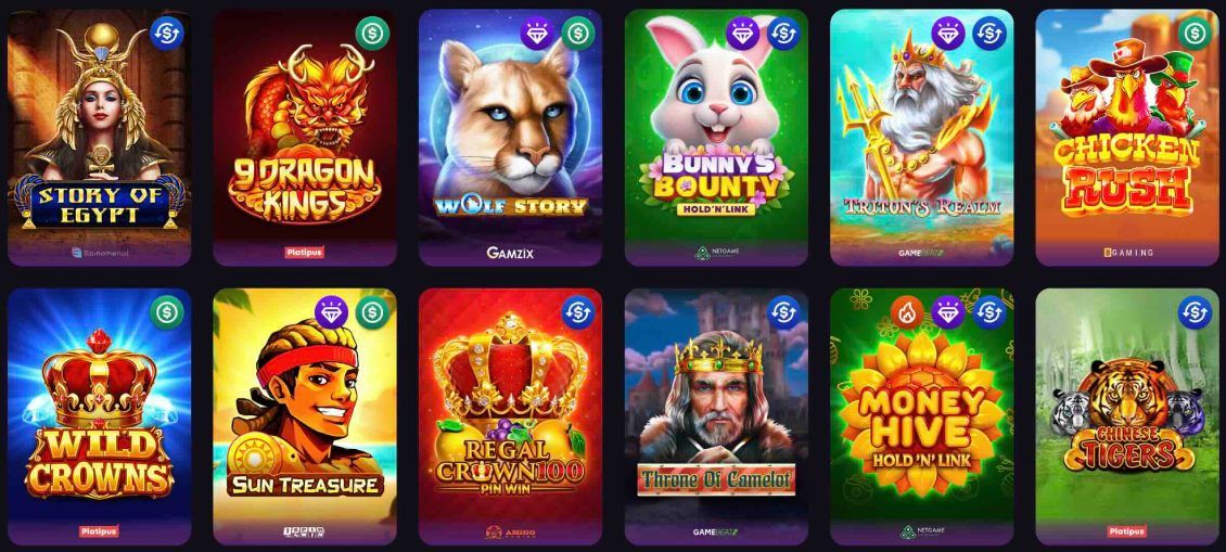 Lista das slots do Casino Winspirit