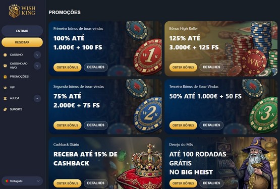 WishKing Casino Promoções