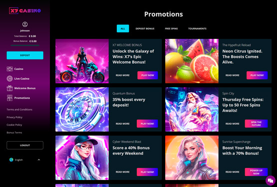 X7 Casino Promoções