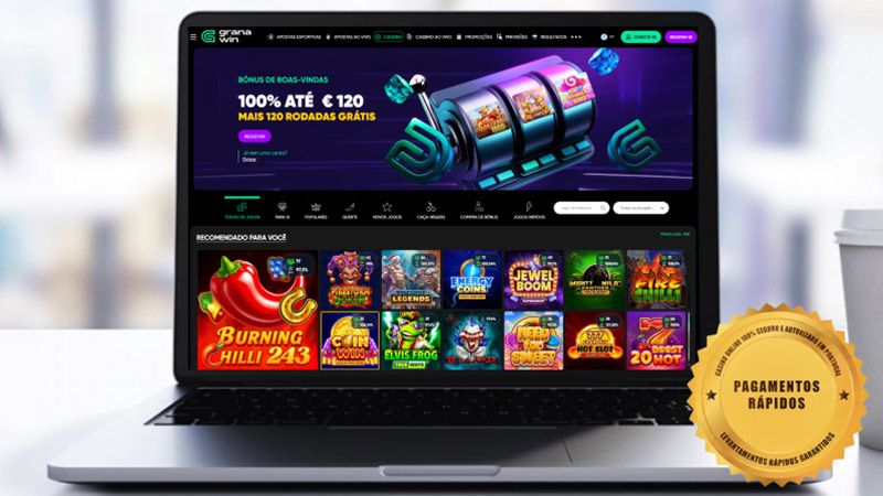 Página principal do casino Granawin no laptop