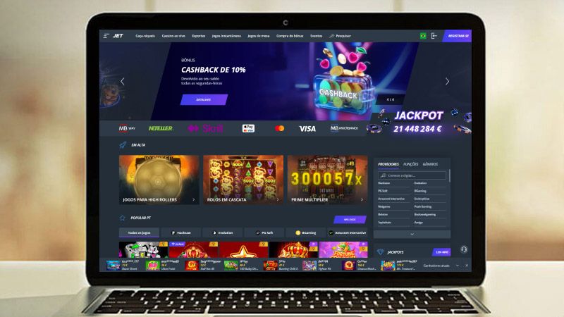 Página Principal do Jet Casino