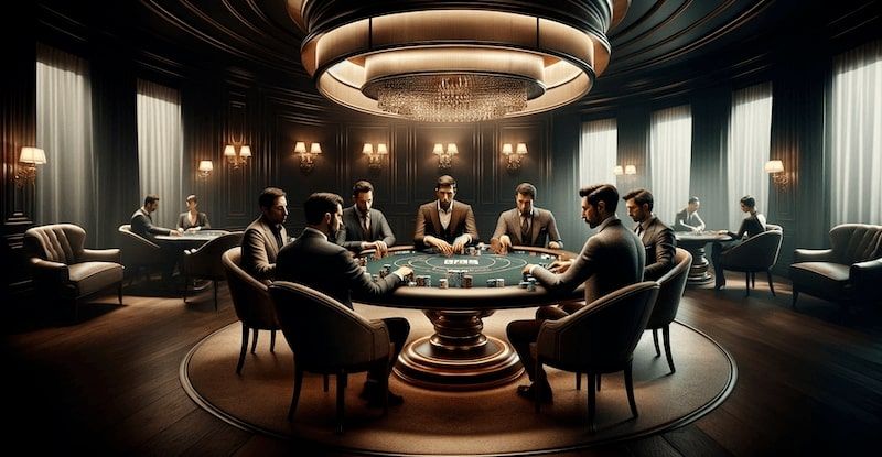 Os homens estão jogando pôquer