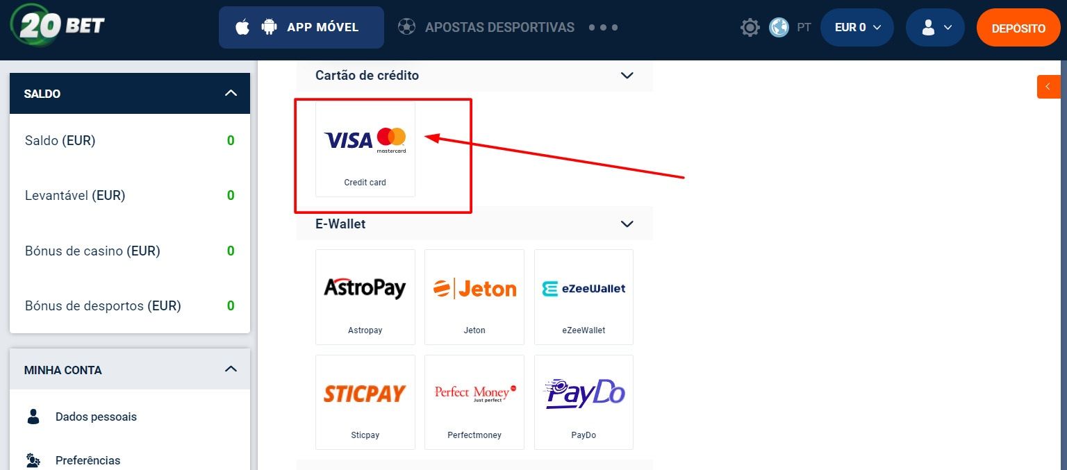 Depósito Mastercard - passo 3