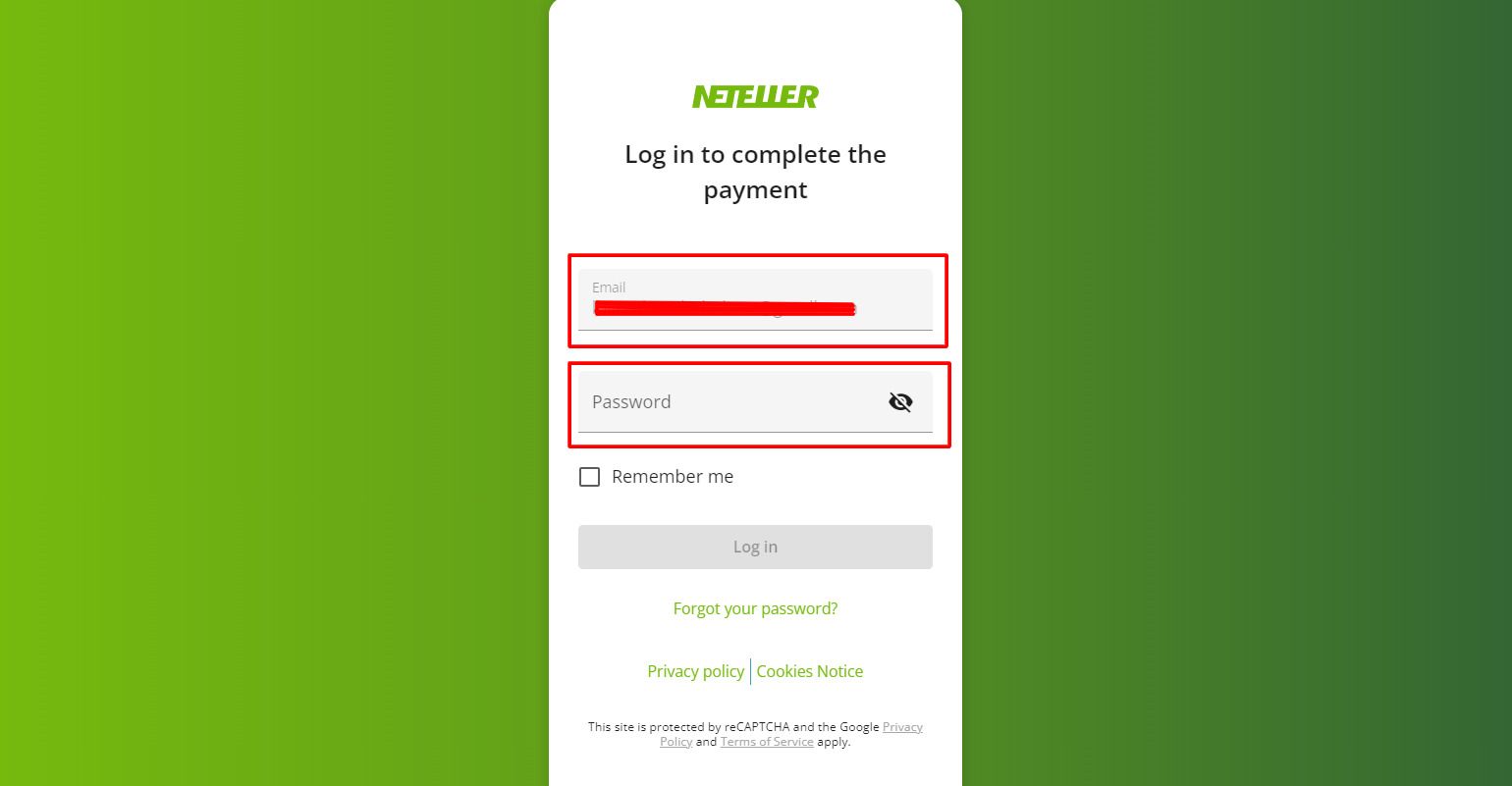 Neteller Depósito - passo 6