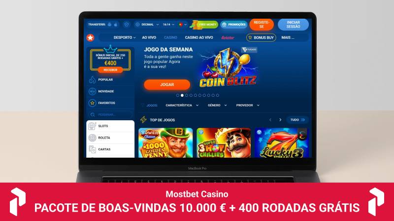 Página principal do casino Mostbet