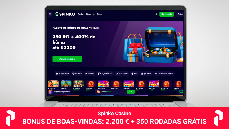 Página principal do casino Spinko