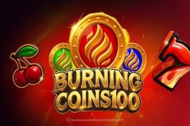 Burning Coins 100 Slot Logo