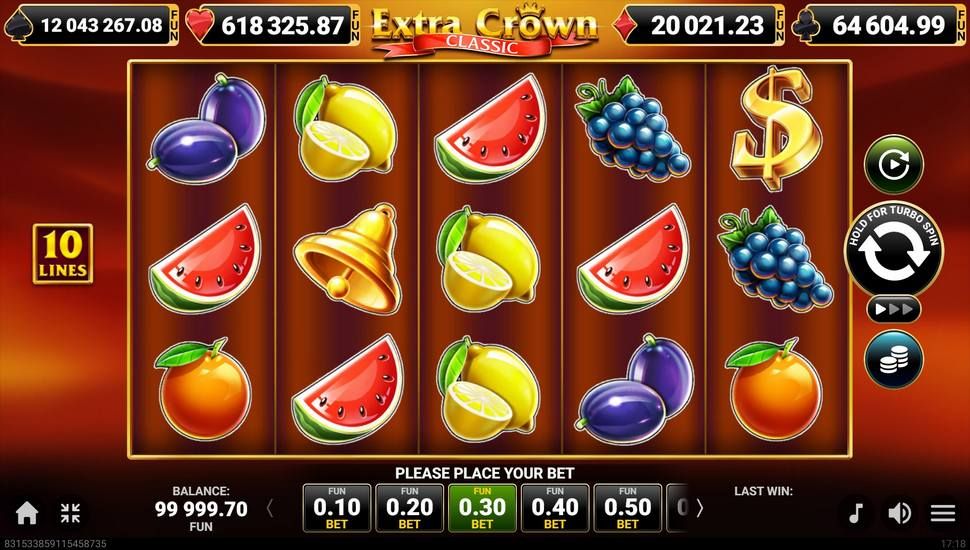 Extra Crown Classic slot gameplay